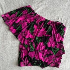 MICHAEL Kors Off Shoulder Floral Peony Top blouse Size M